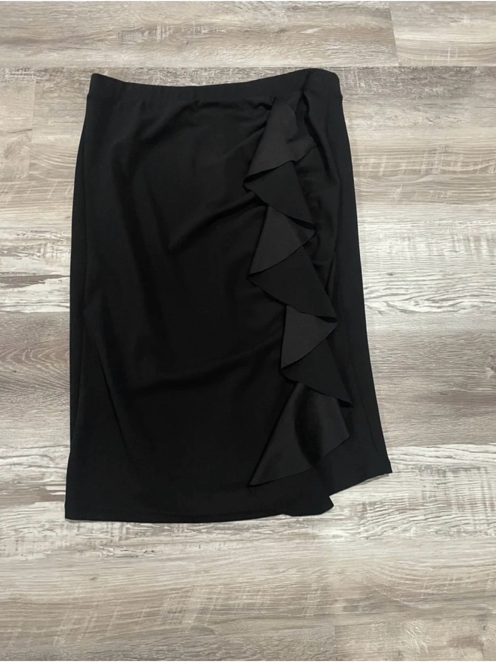 Haute Monde Kelly black pencil ruffle skirt size 1x  ( fits like xl / size 14 )